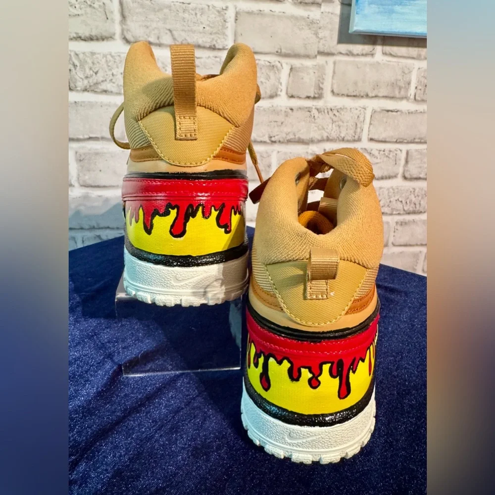 Nike Court Vision Sneakers with Graffiti Design Size 8 Mens New custom comic - Picture 6 of 11
